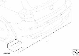 RETROFIT KIT PDC, REAR diagram for BMW 1 Series E81 116i 1.6