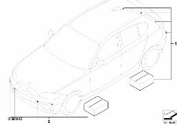 RETROFIT KIT PDC, FRONT AND REAR diagram for BMW 1 Series E81 116i 1.6