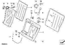 SEAT, REAR, BACKREST TRIM COVERS diagram for BMW 5 Series E39 528i