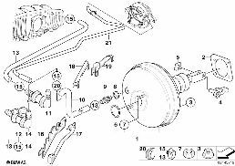 POWER BRAKE UNIT DEPRESSION diagram for BMW 5 Series E39 528i