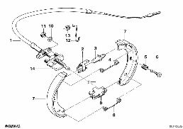 PARKING BRAKE/BRAKE SHOES diagram for BMW 2500-3.3Li 3.3Li