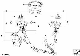 FUEL PUMP AND FUEL LEVEL SENSOR diagram for BMW 5 Series E39 528i
