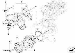 WATERPUMP - THERMOSTAT diagram for BMW 5 Series E39 528i
