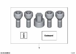 SET WHEEL LOCKS diagram for BMW 5 Series F10 LCI 530d