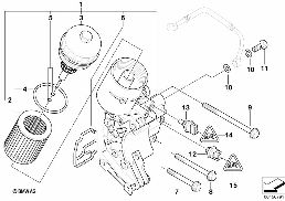 LUBRICATION SYSTEM-OIL FILTER diagram for BMW 5 Series E39 528i