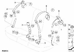 SAFETY BELT REAR diagram for BMW 5 Series E39 528i