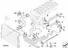 COOLING SYSTEM WATER HOSES diagram for BMW 5 Series E39 528i