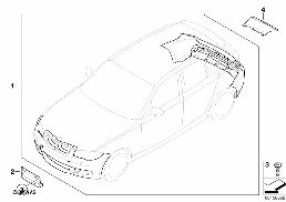 RETROFIT KIT M AERODYN. PACKAGE diagram for BMW 1 Series E81 116i 1.6