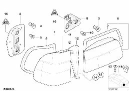 REAR LIGHT diagram for BMW 5 Series E39 528i
