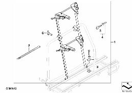 REAR CARRIER SKI/SNOWBOARD HOLDER diagram for BMW 1 Series E81 116i 1.6