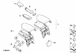 RETROFIT EQUIPM. ARMREST CENTER CONSOLE diagram for BMW 1 Series E81 116i 1.6