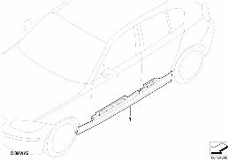 RETROFIT KIT, M ROCKER PANEL TRIM diagram for BMW 1 Series E81 116i 1.6