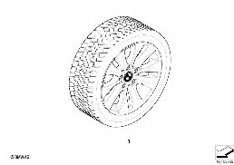 WINTER WHEEL WITH TIRE V-SPOKE 229 - 16