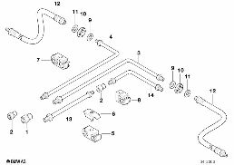 BRAKE PIPE REAR ABS/ASC+T diagram for BMW 5 Series E39 528i