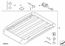 LUGGAGE BASKET ALUMINIUM diagram for BMW 1 Series E81 116i 1.6