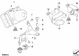 HYDRO UNIT DSC/FASTENING/SENSORS diagram for BMW 3 Series E46 330Cd