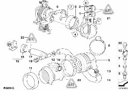 SECONDARY THROTTLE HOUSING TUBE ASC diagram for BMW 5 Series E39 528i