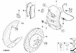 BMW PERFORMANCE FRONT WHEEL BRAKE diagram for BMW 1 Series E81 116i 1.6