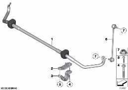 STABILIZER, FRONT diagram for BMW 5 Series F10 LCI 520d