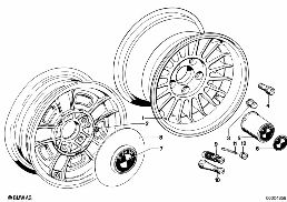 DISK WHEEL diagram for BMW 2500-3.3Li 3.3L