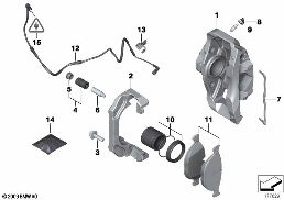 FRONT BRAKE PAD WEAR SENSOR diagram for BMW 5 Series F10 LCI 528i
