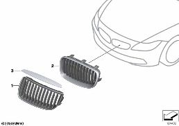 RETROFIT TRIM GRILL diagram for BMW 1 Series E81 116i 1.6
