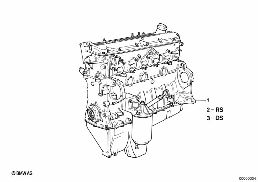 SHORT ENGINE diagram for BMW 2500-3.3Li 3.3Li
