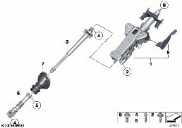 STEERING COLUMN MAN.ADJUST./MOUNT. PARTS diagram for BMW 5 Series F10 LCI 525d