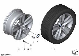 BMW LA WHEEL STAR SPOKE 327 - 17'' diagram for BMW 5 Series F10 LCI 530d
