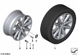 BMW LA WHEEL V-SPOKE 328 - 18'' diagram for BMW 5 Series F10 LCI 530d