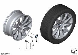 BMW LA WHEEL TURBINE STYLING 329 - 18'' diagram for BMW 5 Series F10 LCI 530d
