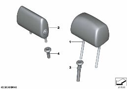 REAR SEAT HEAD RESTRAINT diagram for BMW 5 Series F10 LCI 525d