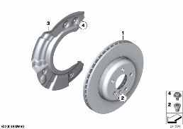 FRONT BRAKE / BRAKE DISC diagram for BMW 5 Series F10 LCI 528i