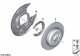 REAR WHEEL BRAKE / BRAKE DISC diagram for BMW 5 Series F10 LCI 528i