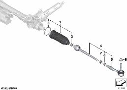 STEERING LINKAGE/TIE RODS diagram for BMW 5 Series F10 LCI 525d