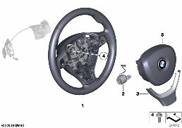 SPORTS ST. WHEEL AIRBAG MULTIF./PADDLES diagram for BMW 5 Series F10 LCI 525d