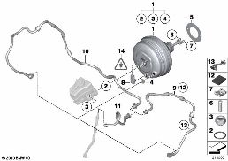 POWER BRAKE UNIT DEPRESSION diagram for BMW 5 Series F10 LCI 535d