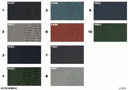 SAMPLE PAGE, UPHOLSTERY COLORS, FABRIC diagram for BMW 5 Series E39 525i