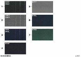 SAMPLE PAGE, UPHOLSTERY COLORS, FABRIC diagram for BMW 5 Series E39 525i