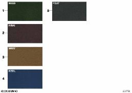 SAMPLE CHART, UPHOLSTERY COLORS, LEATHER diagram for BMW 5 Series E39 525i