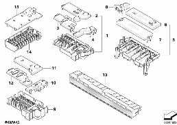 SINGLE COMPONENTS FOR FUSE BOX diagram for BMW 5 Series E39 528i