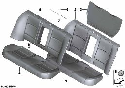 SEAT REAR, UPHOLSTERY & COVER BASE SEAT diagram for BMW 5 Series F10 LCI 525d