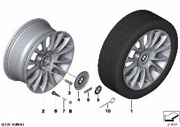 BMW LA WHEEL INDIVIDUAL V SPOKE 349-19'' diagram for BMW 5 Series F10 LCI 530d