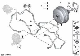 POWER BRAKE UNIT DEPRESSION diagram for BMW 5 Series F10 LCI 528i