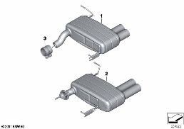 BMW PERFORMANCE MUFFLER SYSTEM diagram for BMW 1 Series E81 116i 1.6