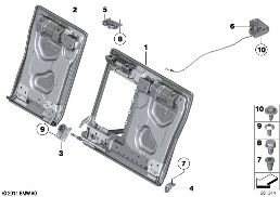 SEAT, REAR, SEAT FRAME, LOAD-THROUGH diagram for BMW 5 Series F10 LCI 525d