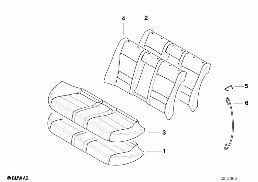 SEAT REAR, UPHOLSTERY & COVER BASE SEAT diagram for BMW 5 Series E39 528i