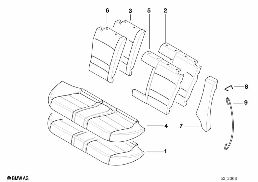 SEAT, REAR, UPHLSTRY/COVER, LOAD-THROUGH diagram for BMW 5 Series E39 528i