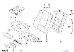 SEAT, FRONT, UPHLSTRY, COVER, SPORT SEAT diagram for BMW 5 Series E39 528i