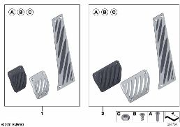 BMW PERFORMANCE ALU PEDAL PLATES diagram for BMW 1 Series E81 116i 1.6